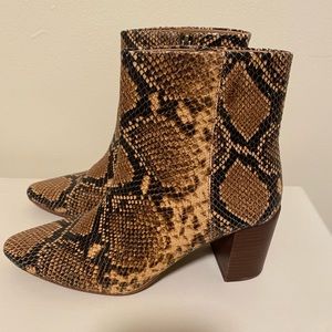 Madewell snake embossed leather booties—Never worn!